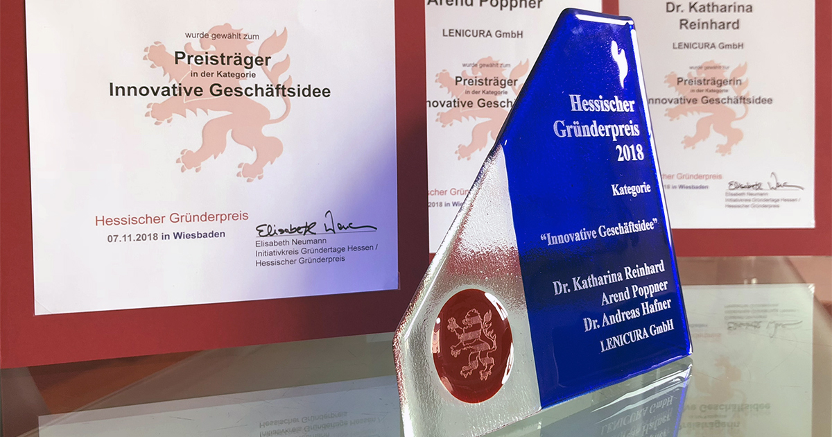 LENICURA ist Preisträger beim Hessischen Gründerpreis 2018