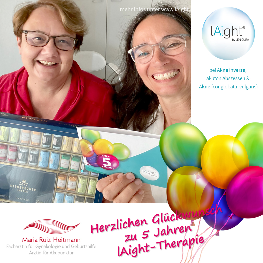 Die Praxis Maria Ruiz-Heitmann feiert 5-jähriges Jubiläum als Behandlungsstandort für die lAight®-Therapie