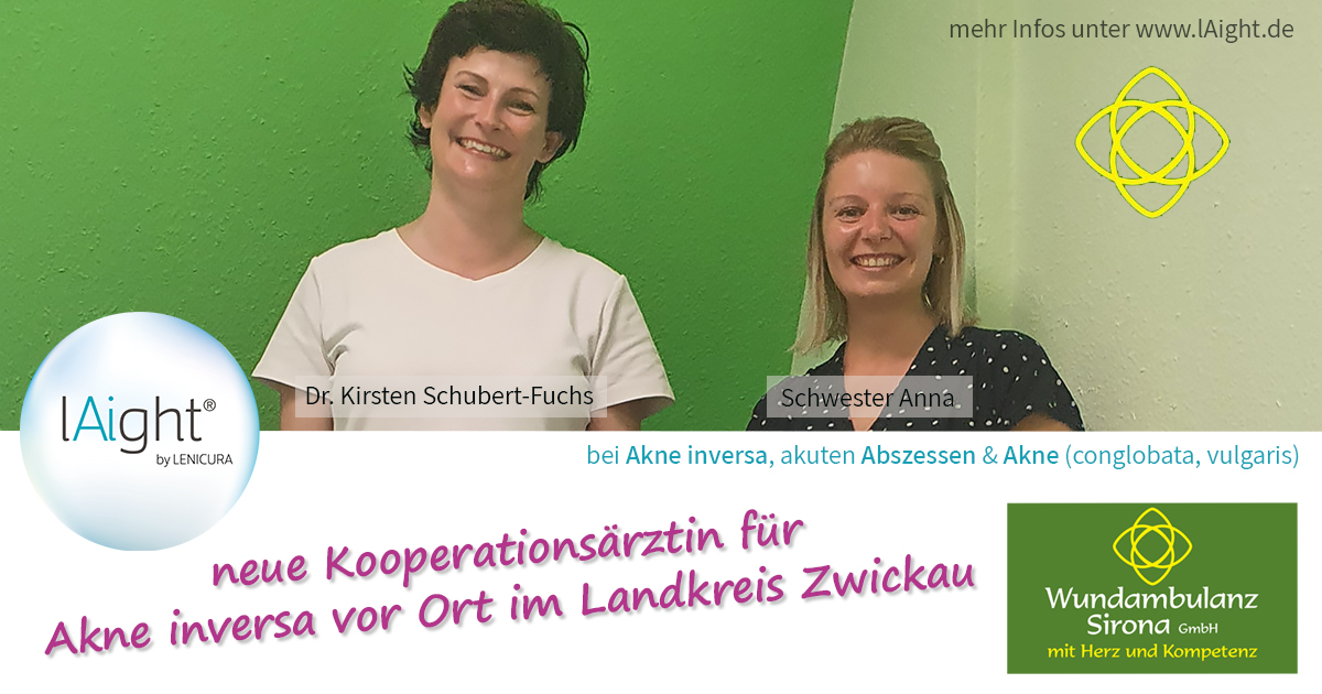 Dr. Kirsten Schubert-Fuchs und Schwester Anna von der Wundambulanz Sirona sind Teil des Akne inversa-Teams in Glauchau, Sachsen